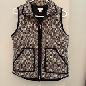 J. Crew Women's Black and White Down Vest XS